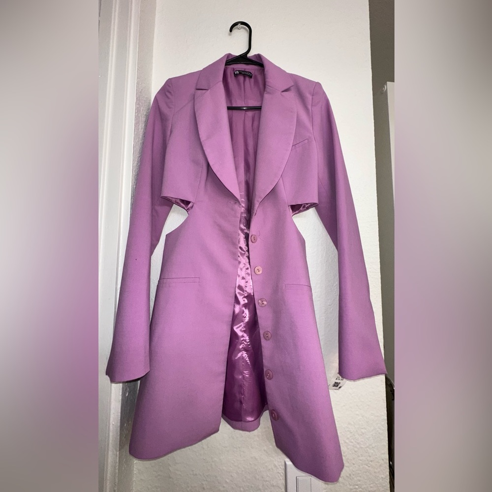 Zara blazer dress. A dark lavender color blazer dress, like new, size XS